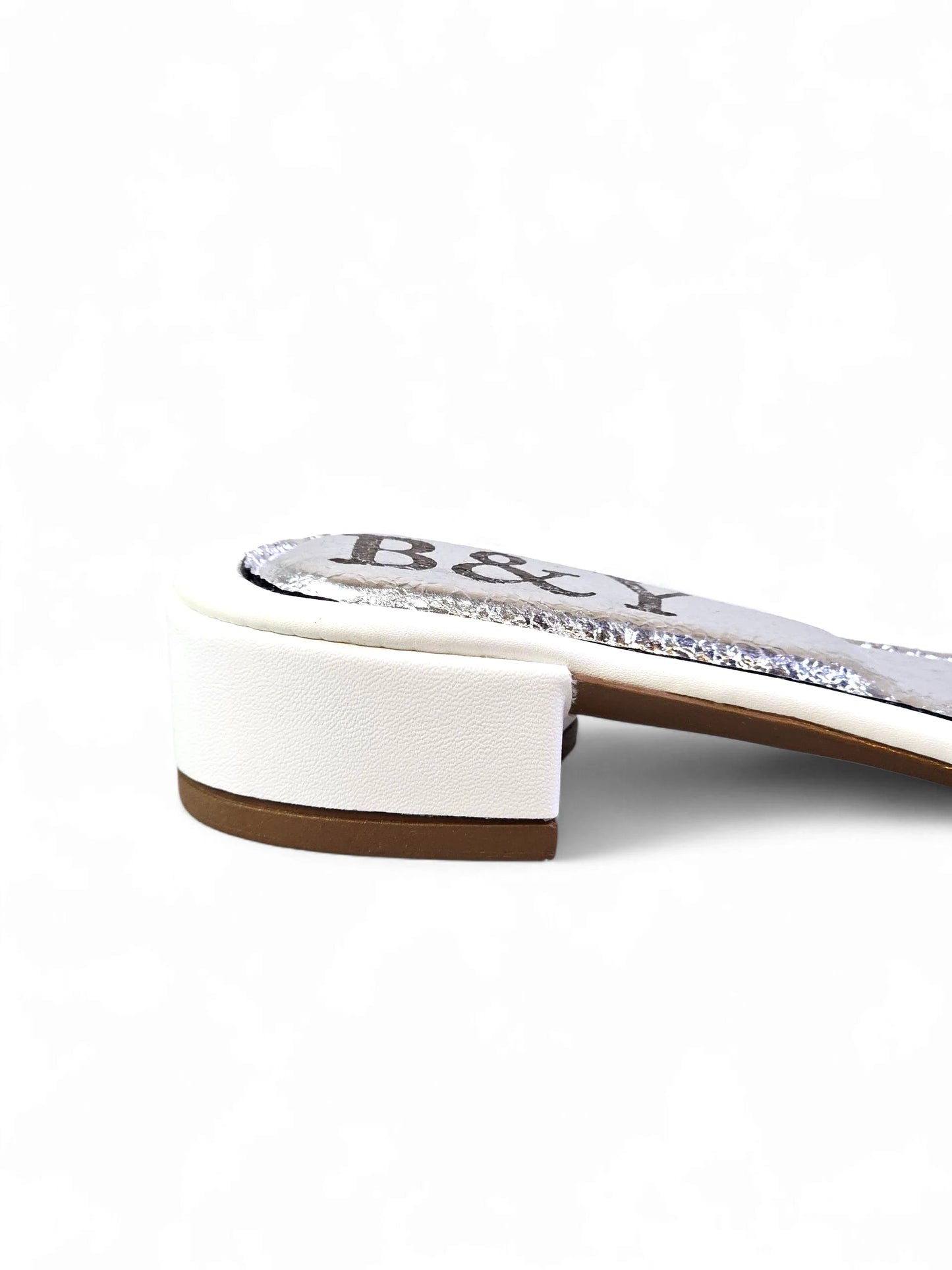 Velora White Block Heel Slip-on Sandal