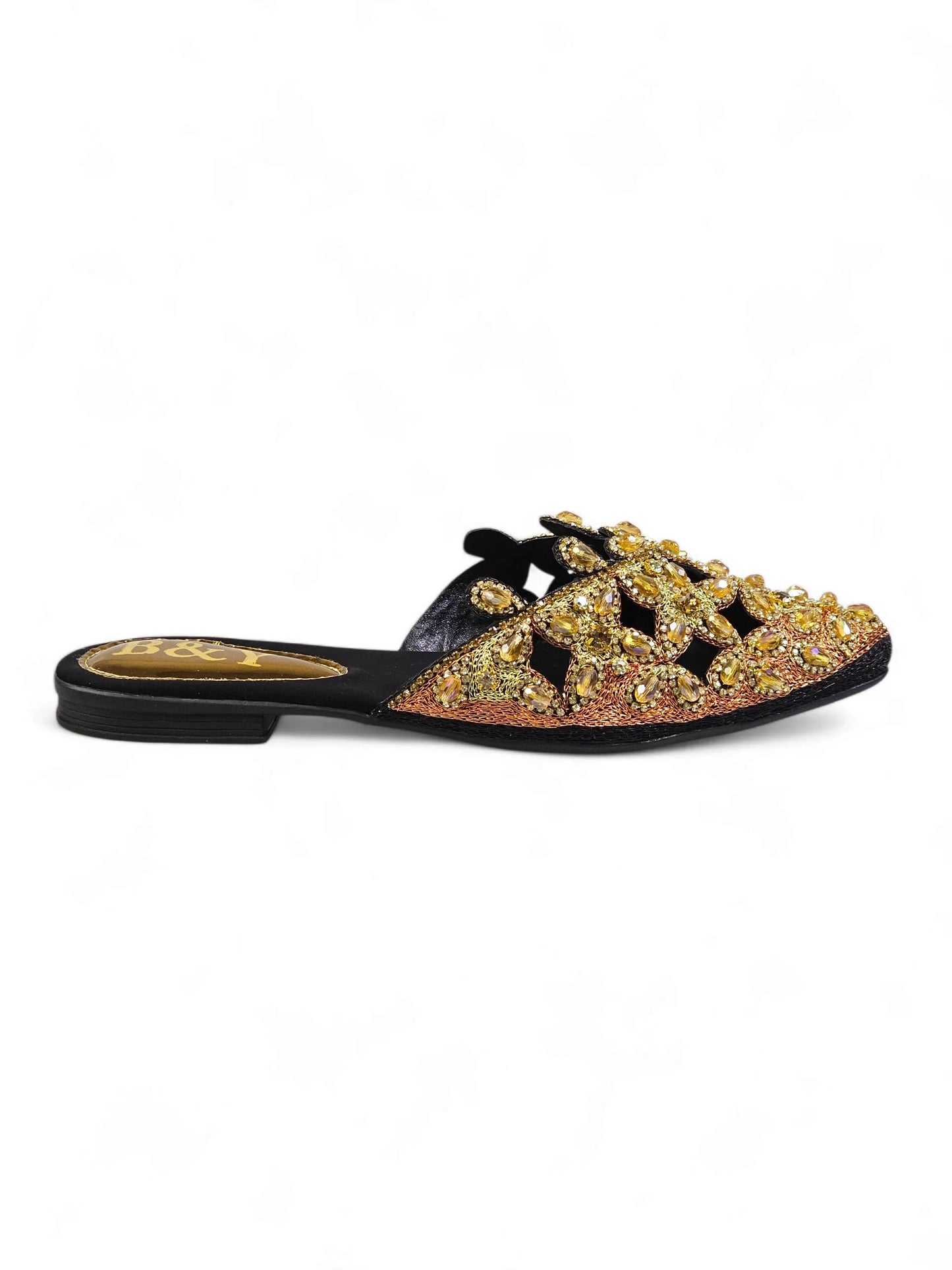 Flondra Black Flat Mule