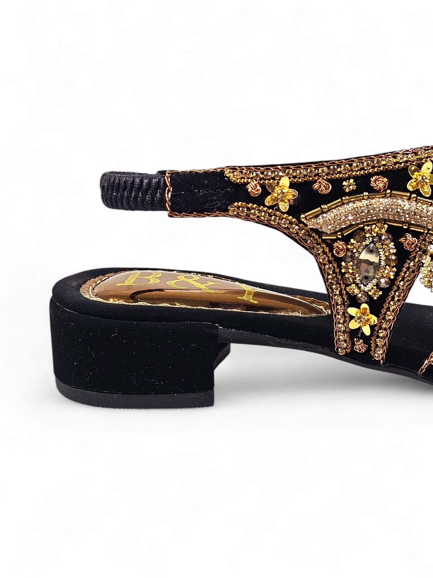 Quenelle Black Block Heels Sandal