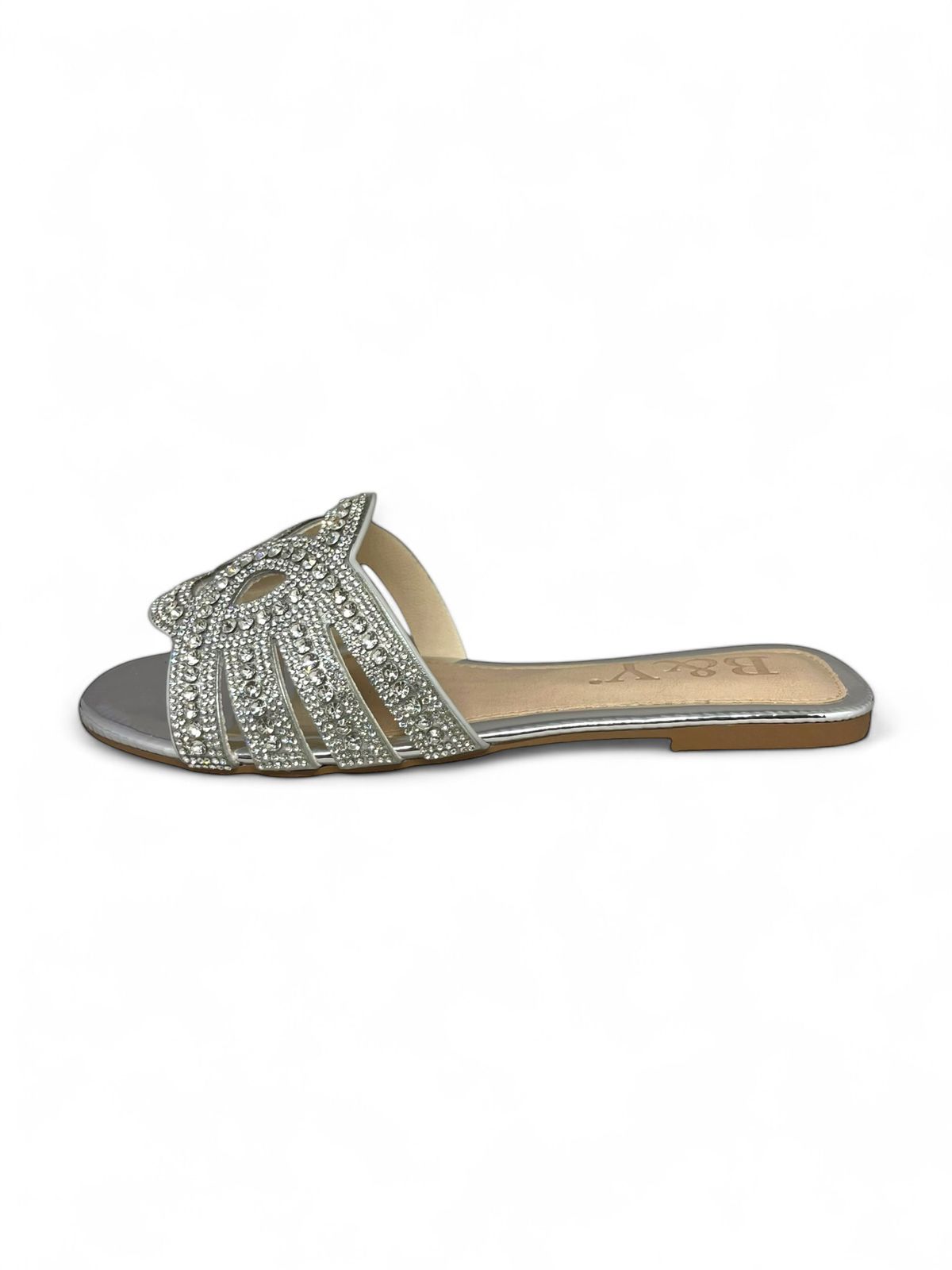 Sarellia Silver Flat Slip-on Sandal