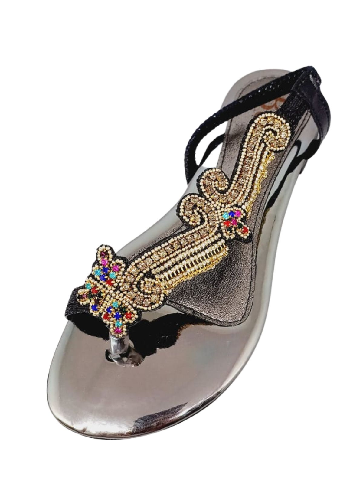 Fusion Black Flat Sandal
