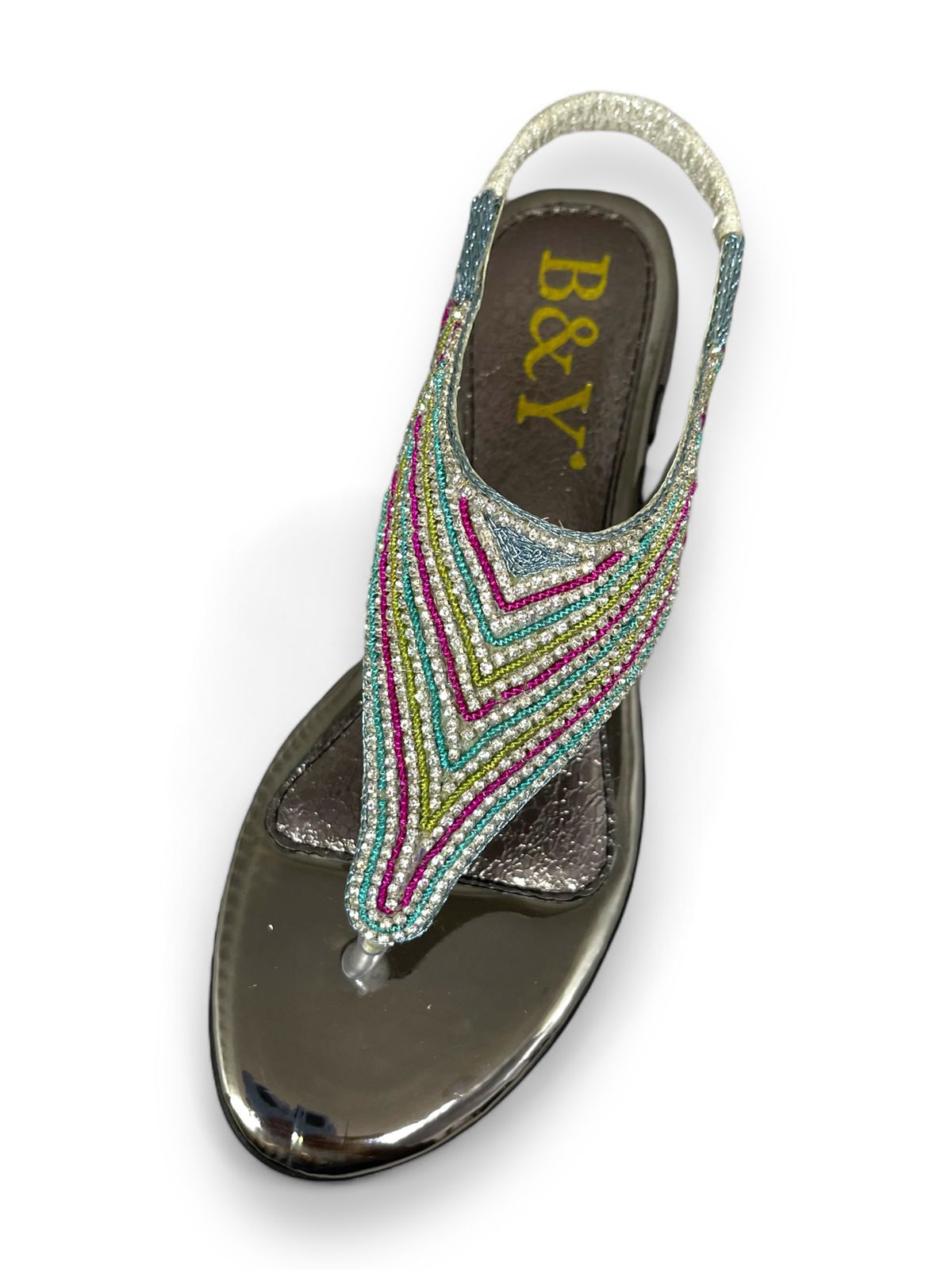 Nestle Silver Block Heels Sandal