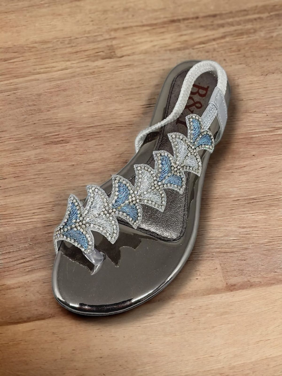 Still Silver Flat Sandal