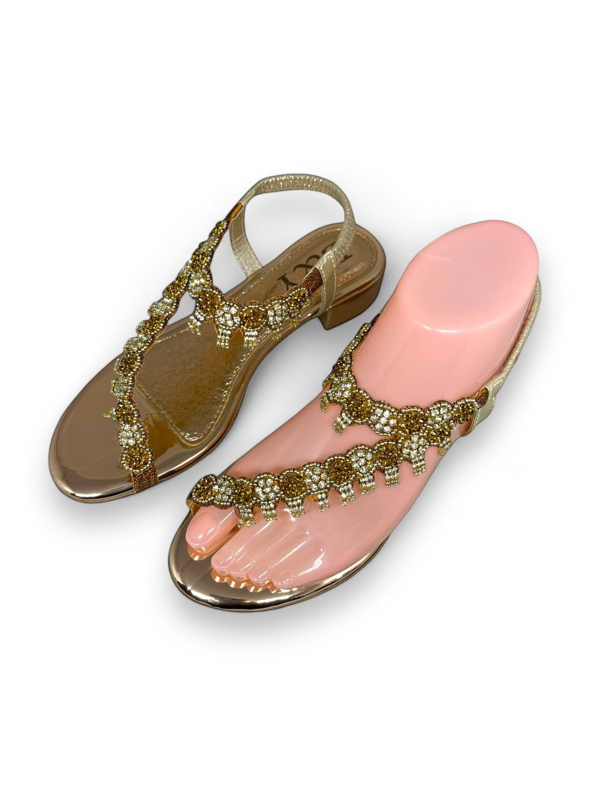 Karisse Bronze Block Heels Sandal