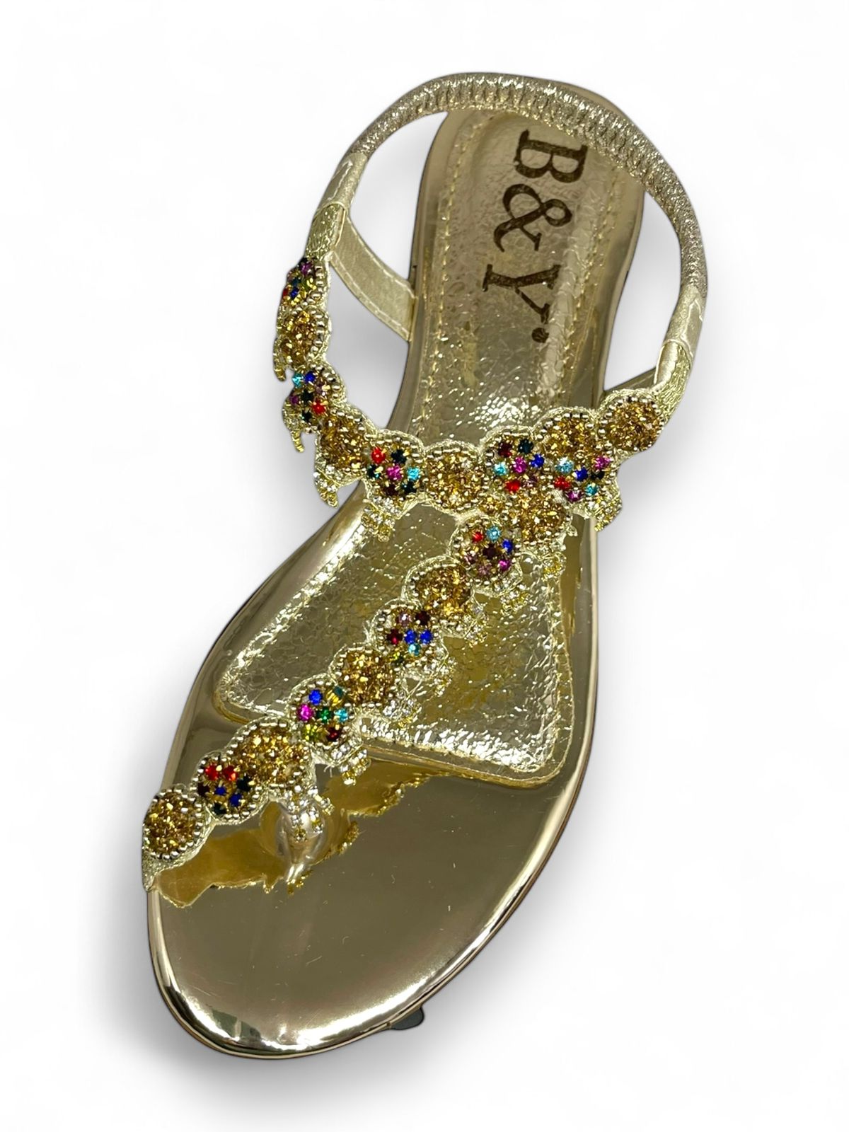 Karisse Golden Block Heels Sandal