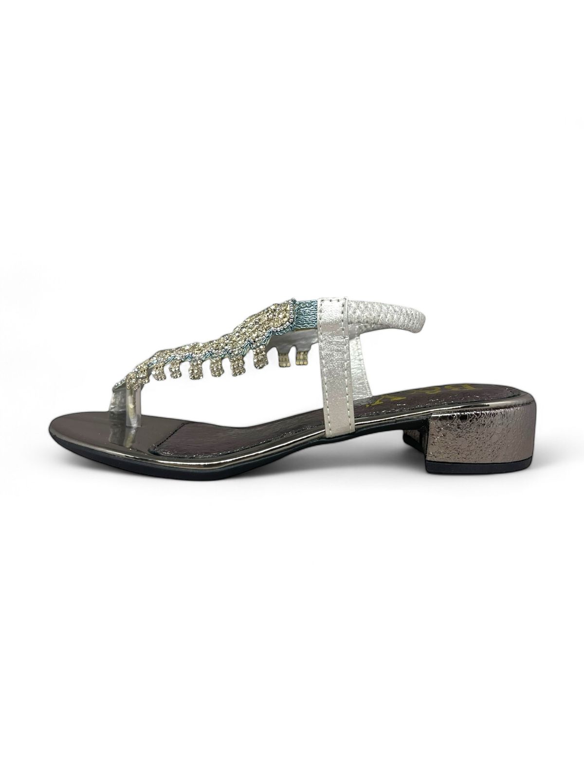 Karisse Silver Block Heels Sandal