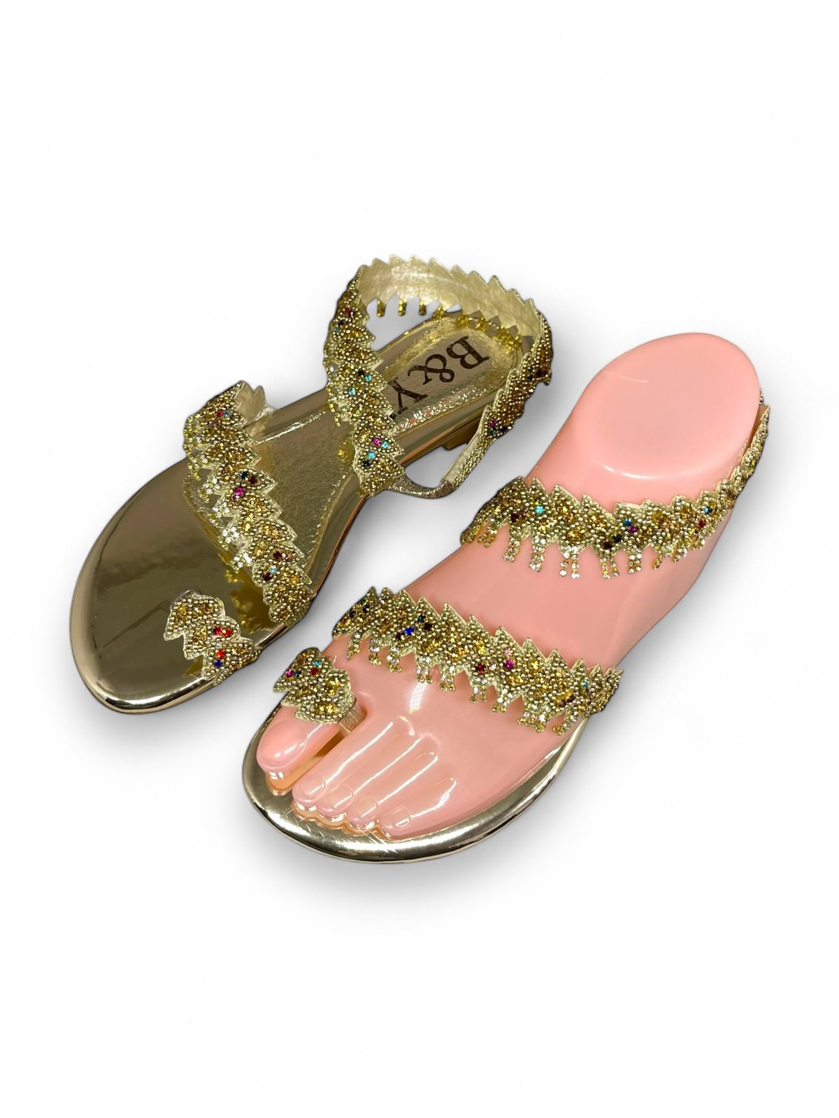 Trinelle Golden Flat Sandal