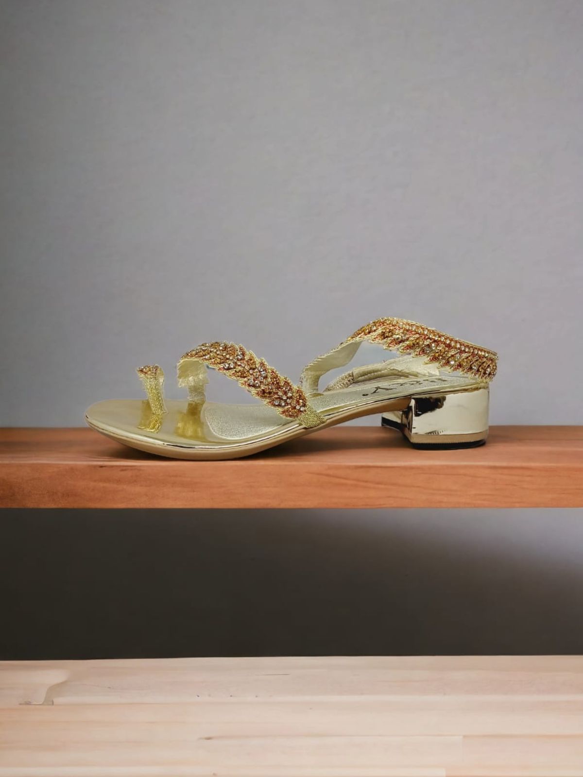 Vibe Golden Block Heels Sandal