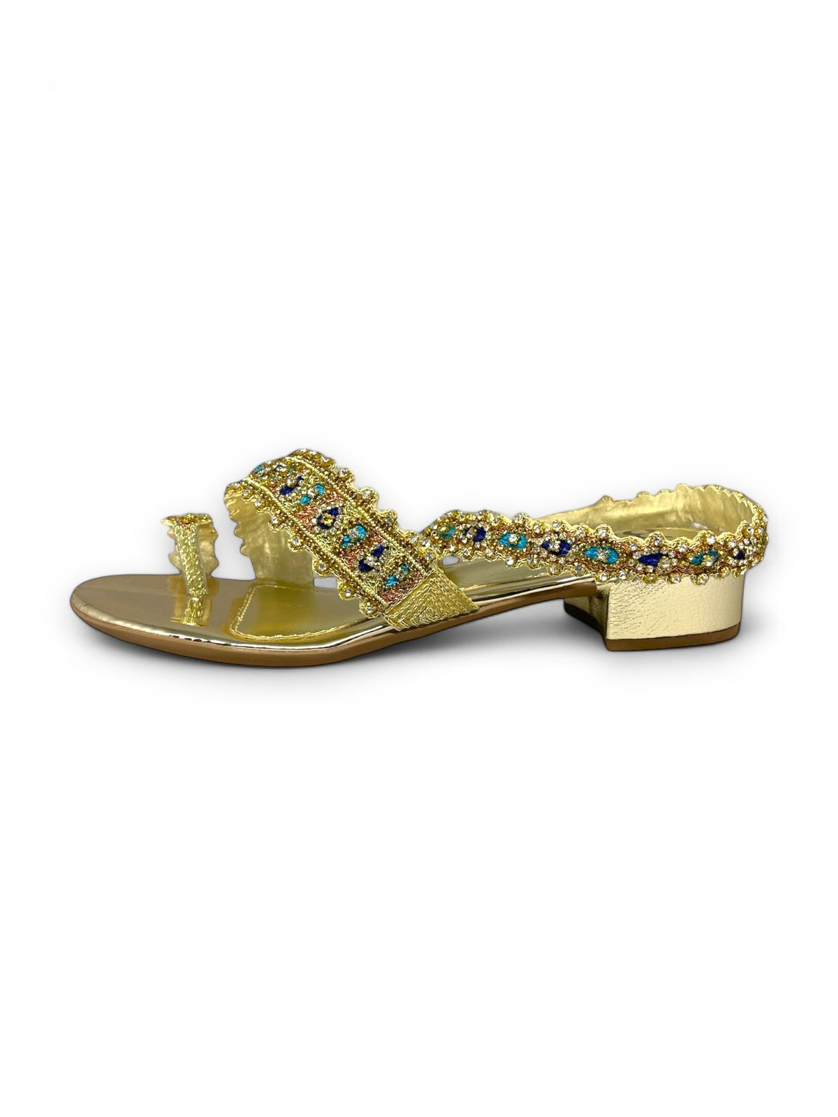 Ember Golden Block Heels Sandal