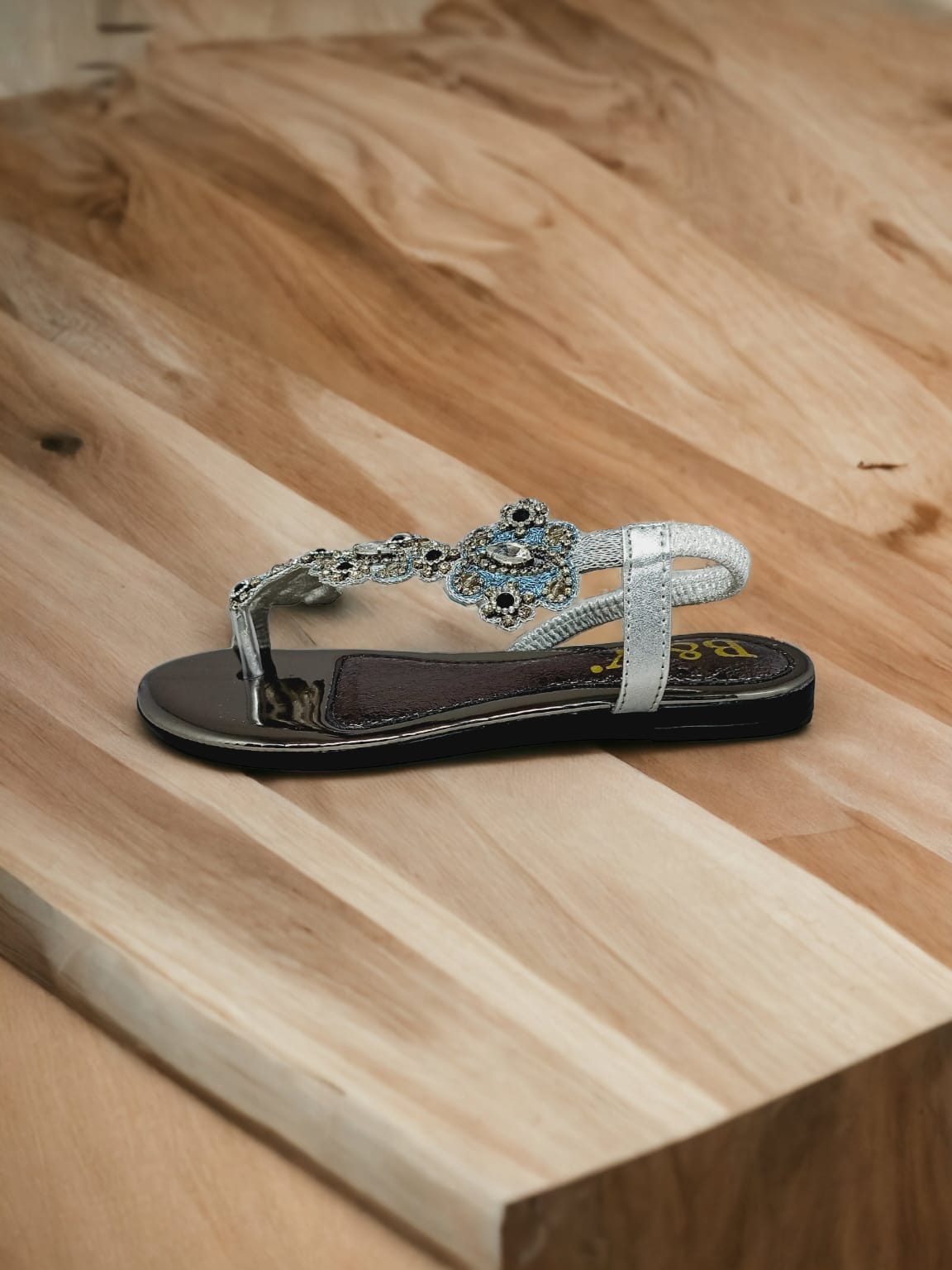 Spark Silver Flat Sandal