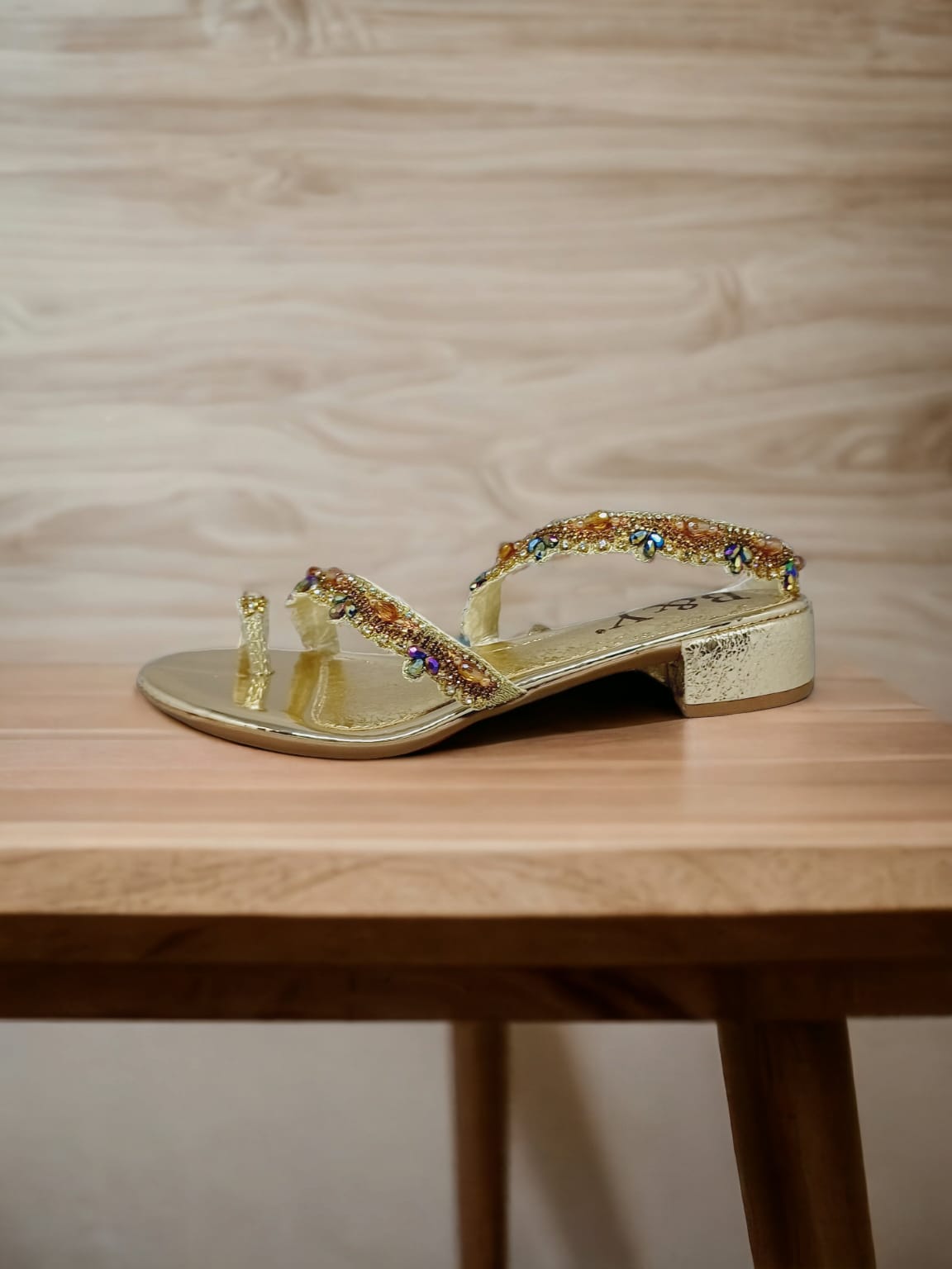 Surge Golden Block Heels Sandal