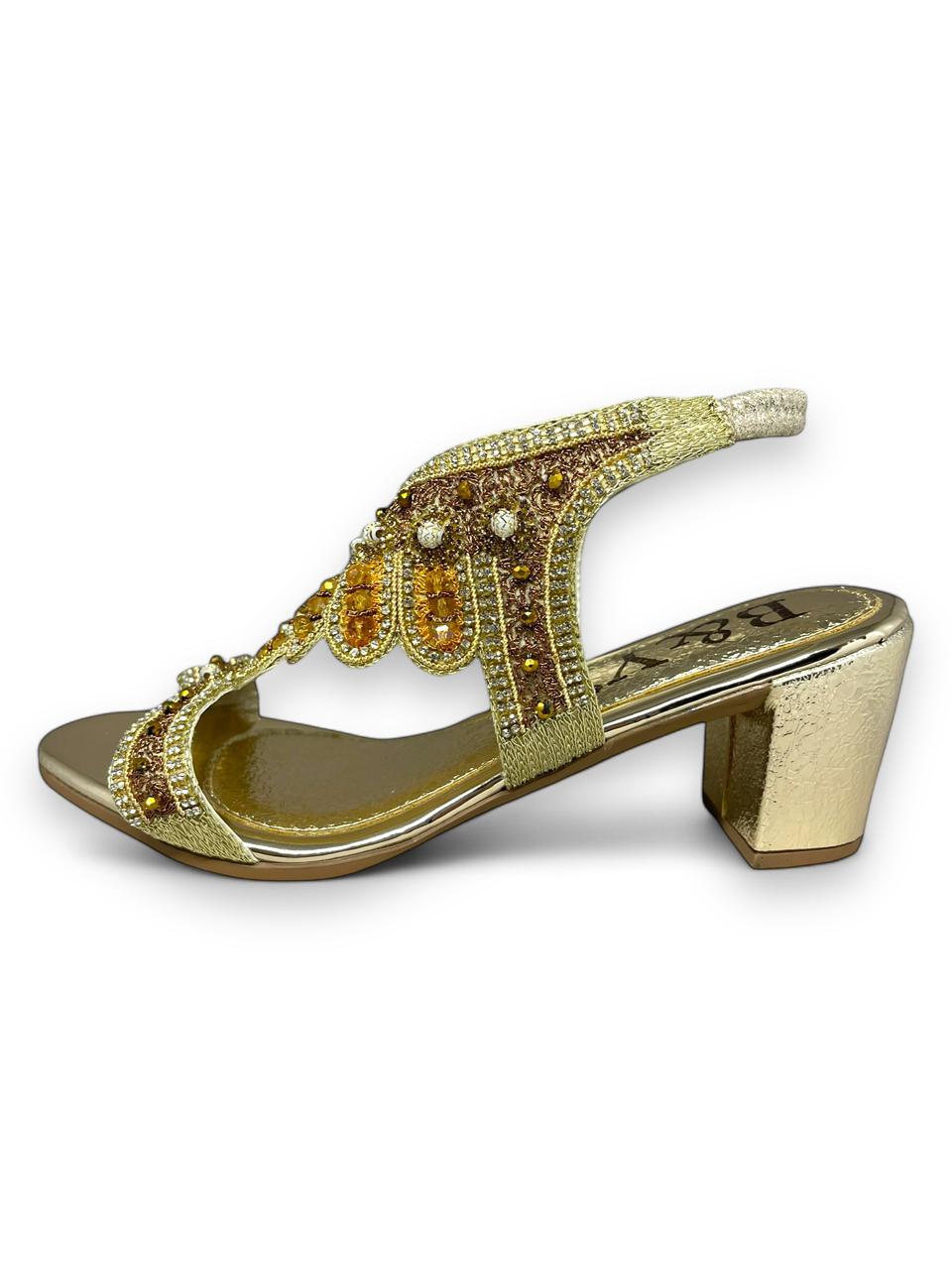 Frost Golden Mid Heel Sandal