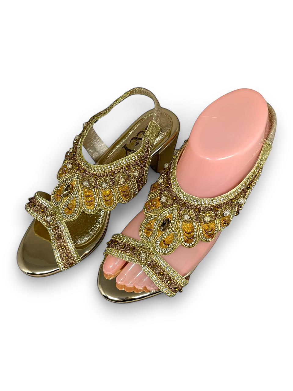 Frost Golden Mid Heel Sandal