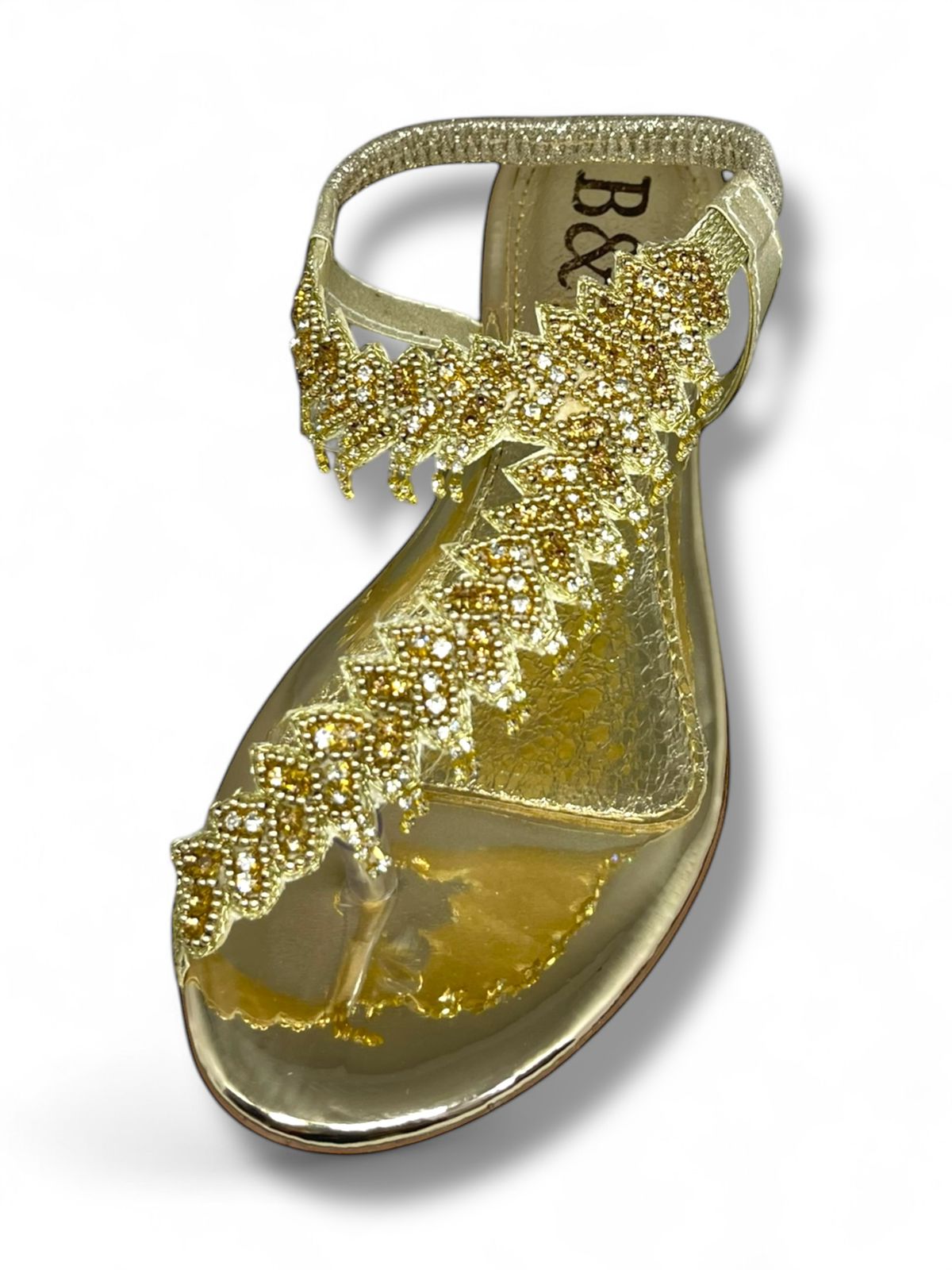 Cascade Golden Block Heels Sandal