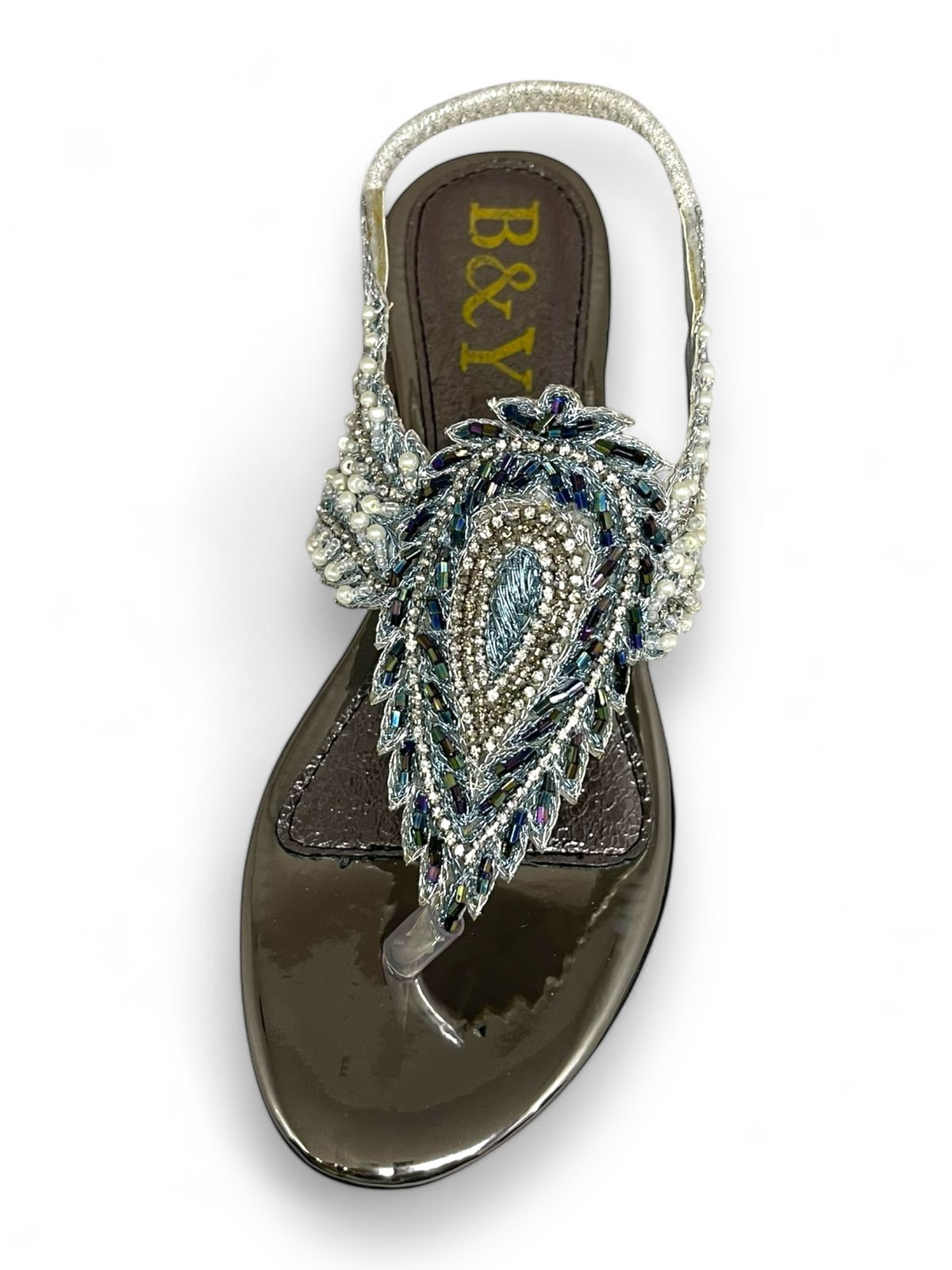 Arc Silver Block Heels Sandal