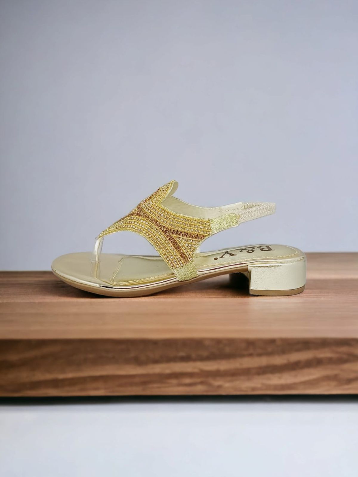 Wish Golden Block Heels Sandal