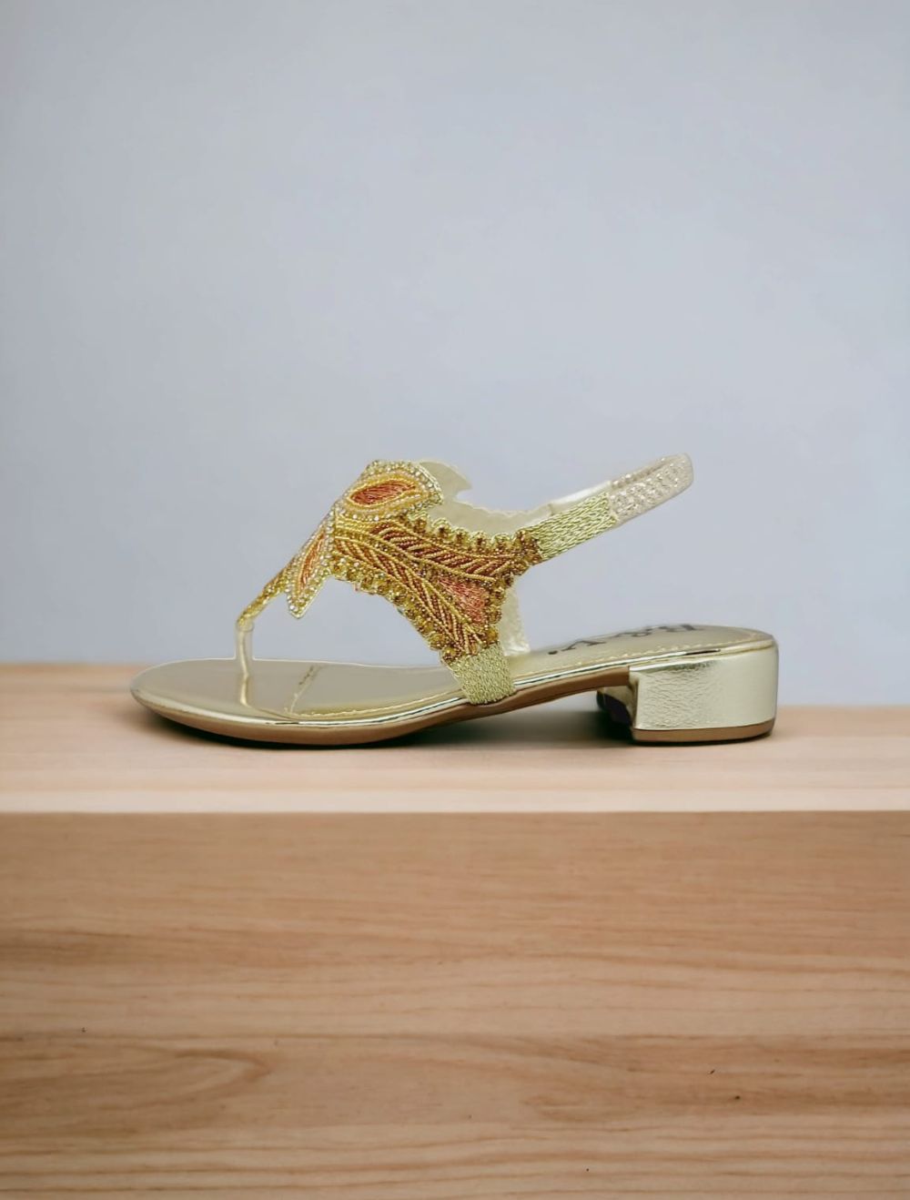 Tide Golden Block Heels Sandal