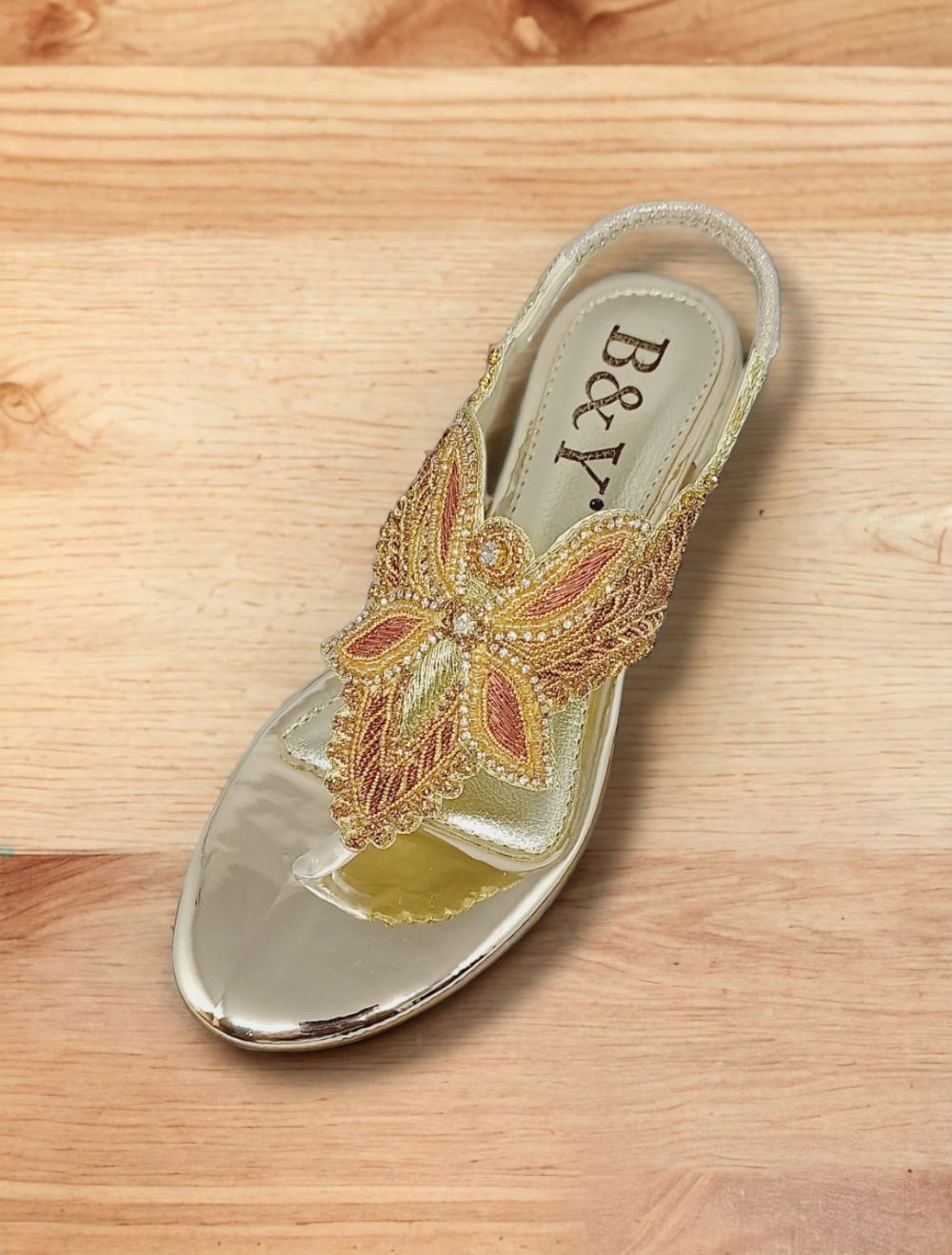 Tide Golden Block Heels Sandal
