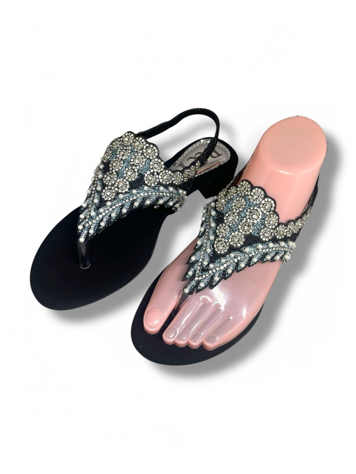 Cue Black Block Heels camurça Sandal