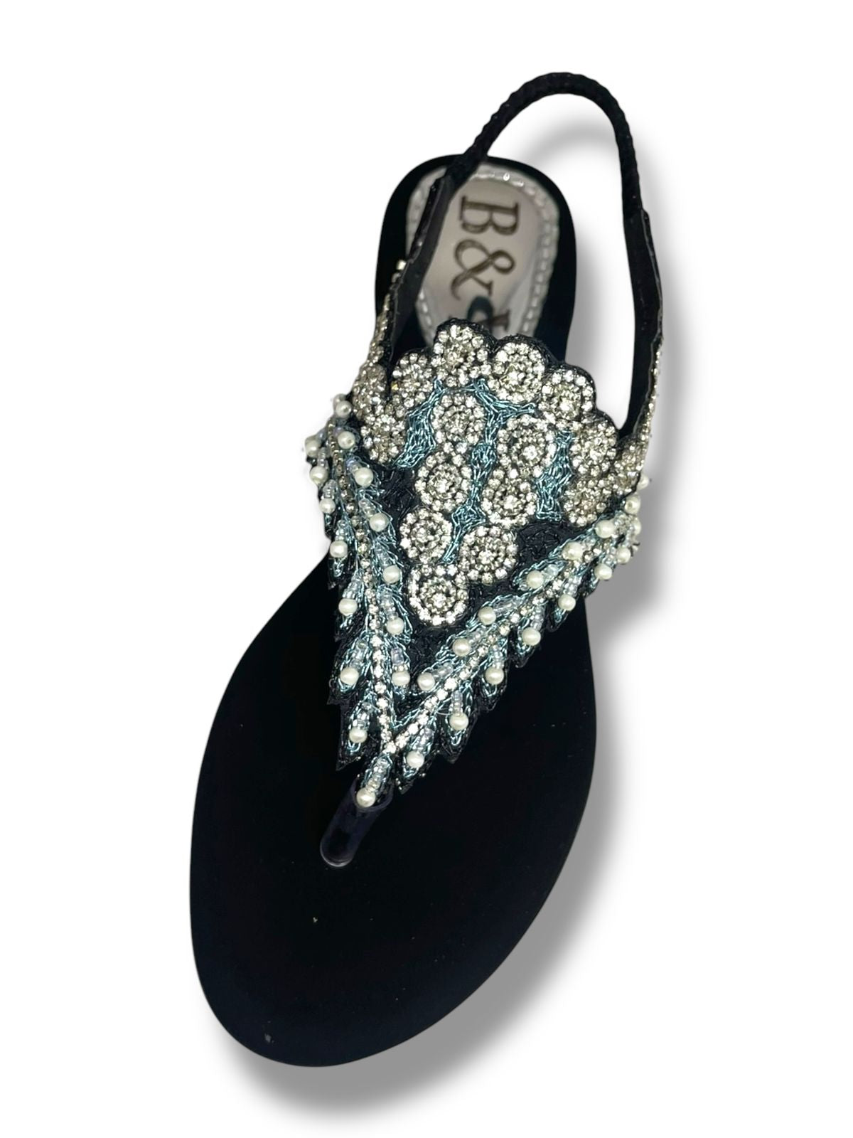Cue Black Block Heels camurça Sandal