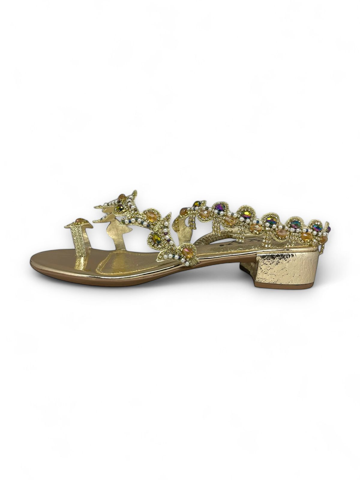 Twill Golden Flat Sandal