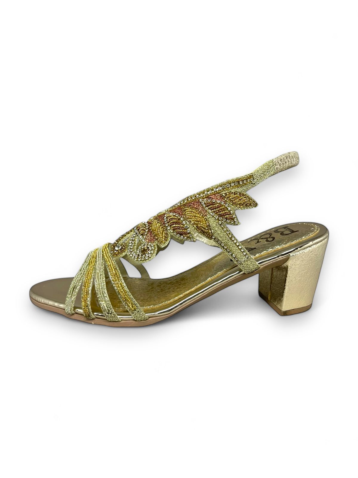 Phase Golden Mid Heel Sandal