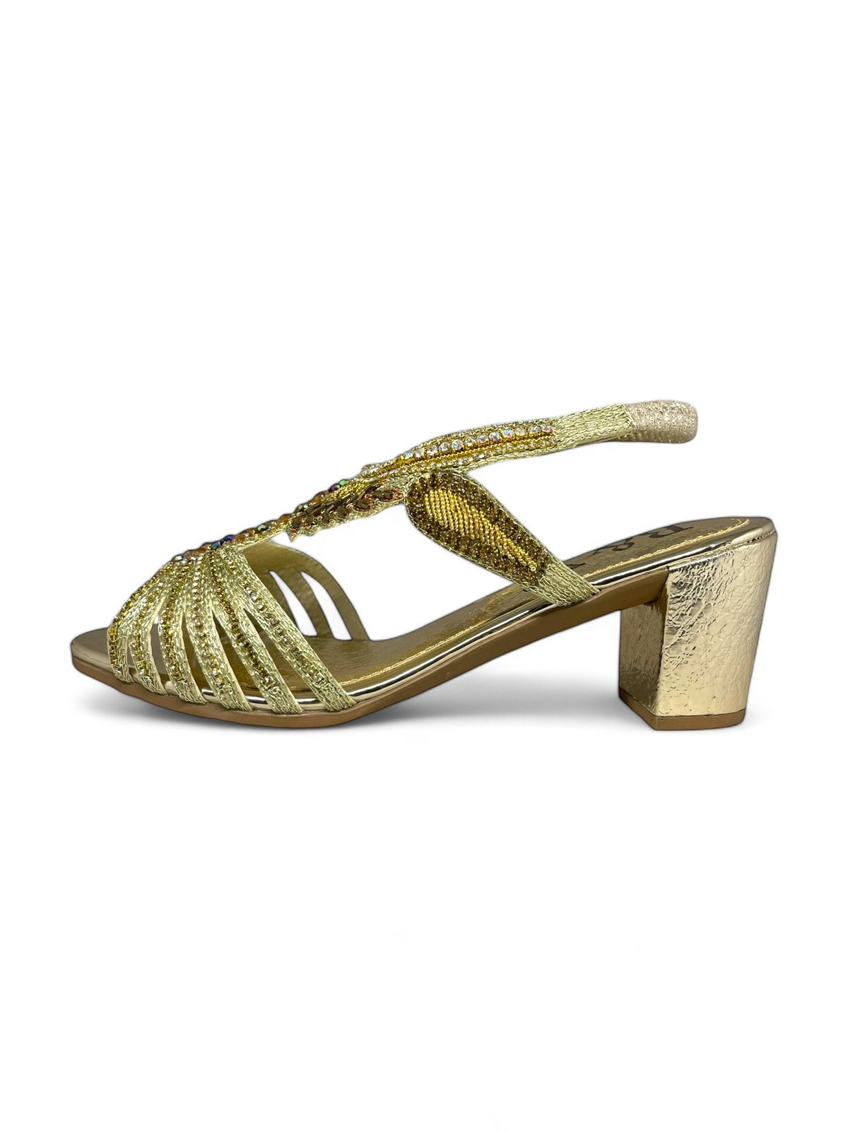 Flux Golden Mid Heel Sandal