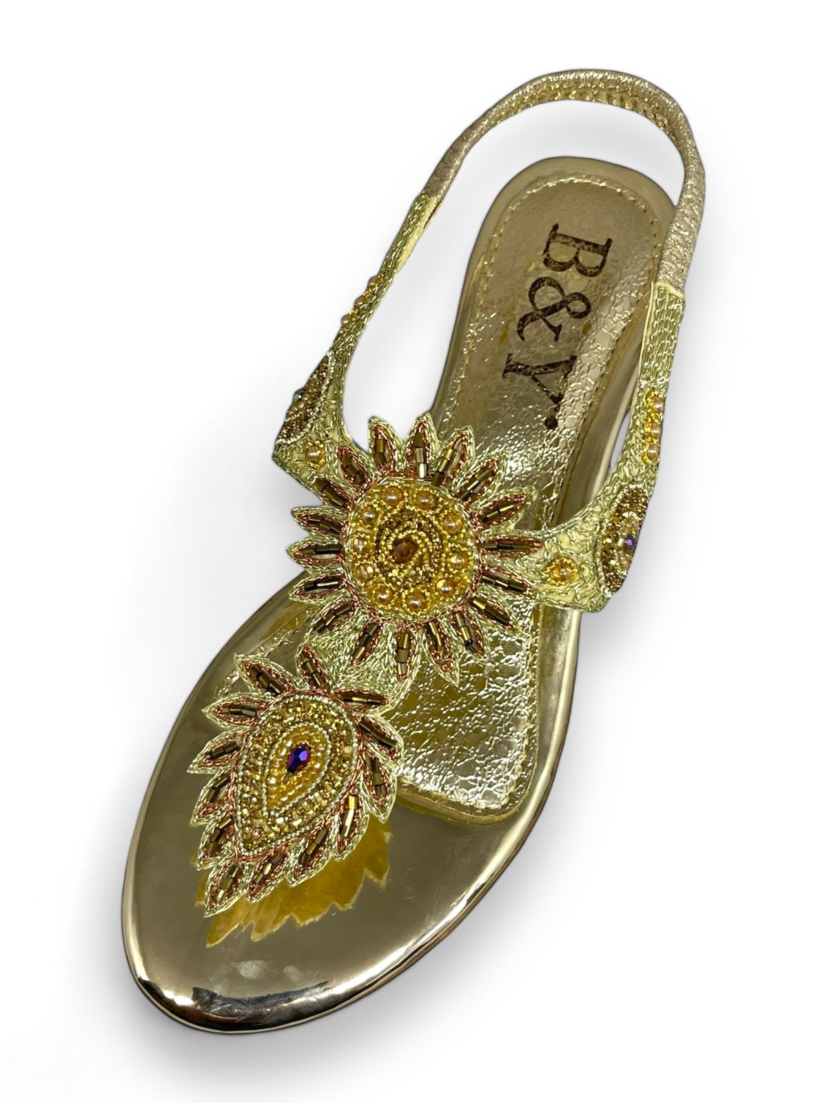 Glimpse Golden Block Heels Sandal