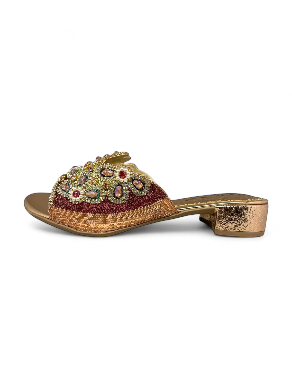 Eloura Bronze Block Heel Slip-on Sandal