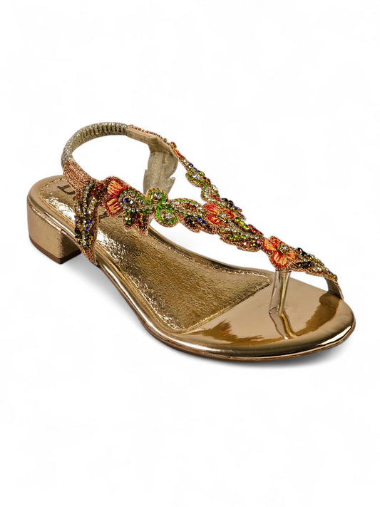 Layer Bronze Block Heels Sandal