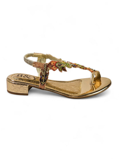 Layer Bronze Block Heels Sandal