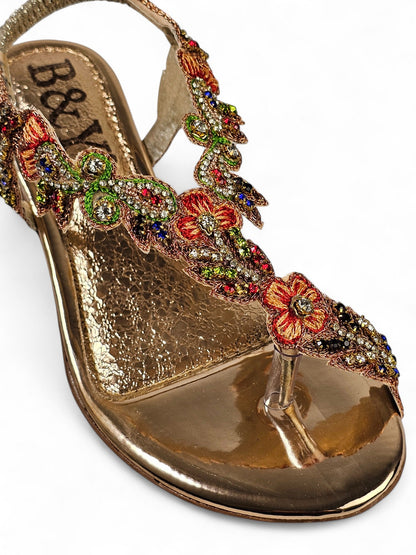 Layer Bronze Block Heels Sandal