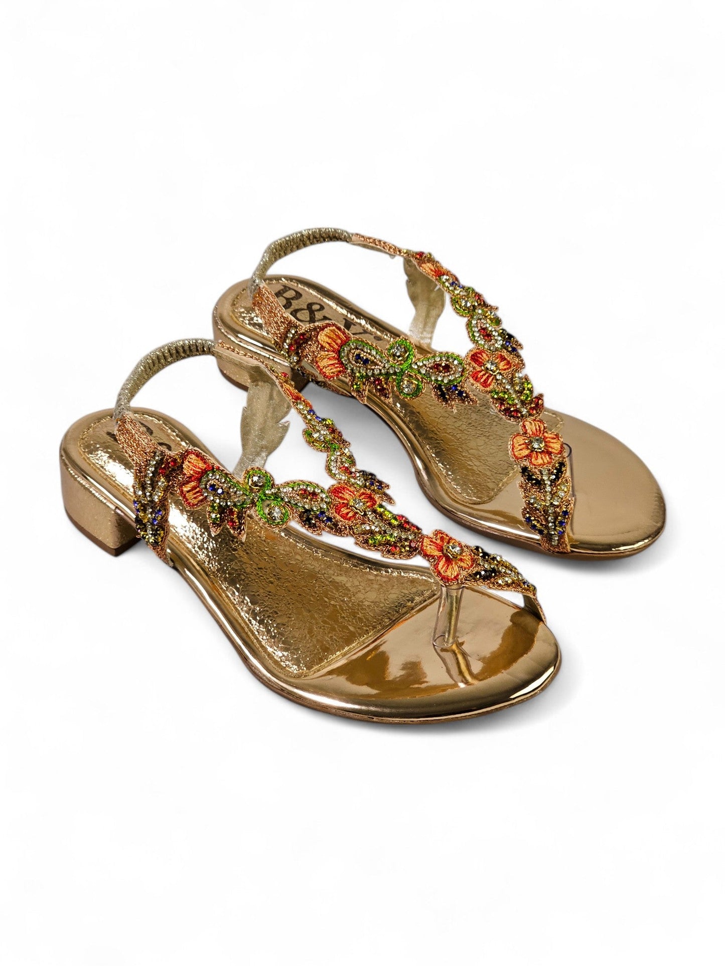 Layer Bronze Block Heels Sandal