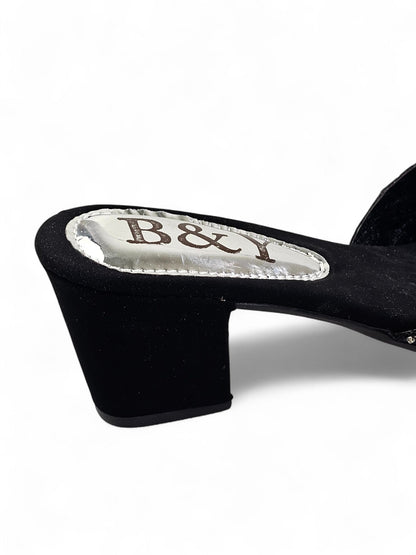 Beam Black Mid Heel Mule