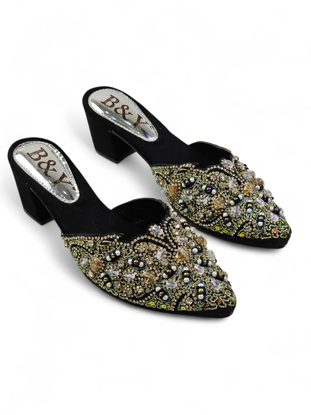 Beam Black Mid Heel Mule - Bilwani & Yakoob