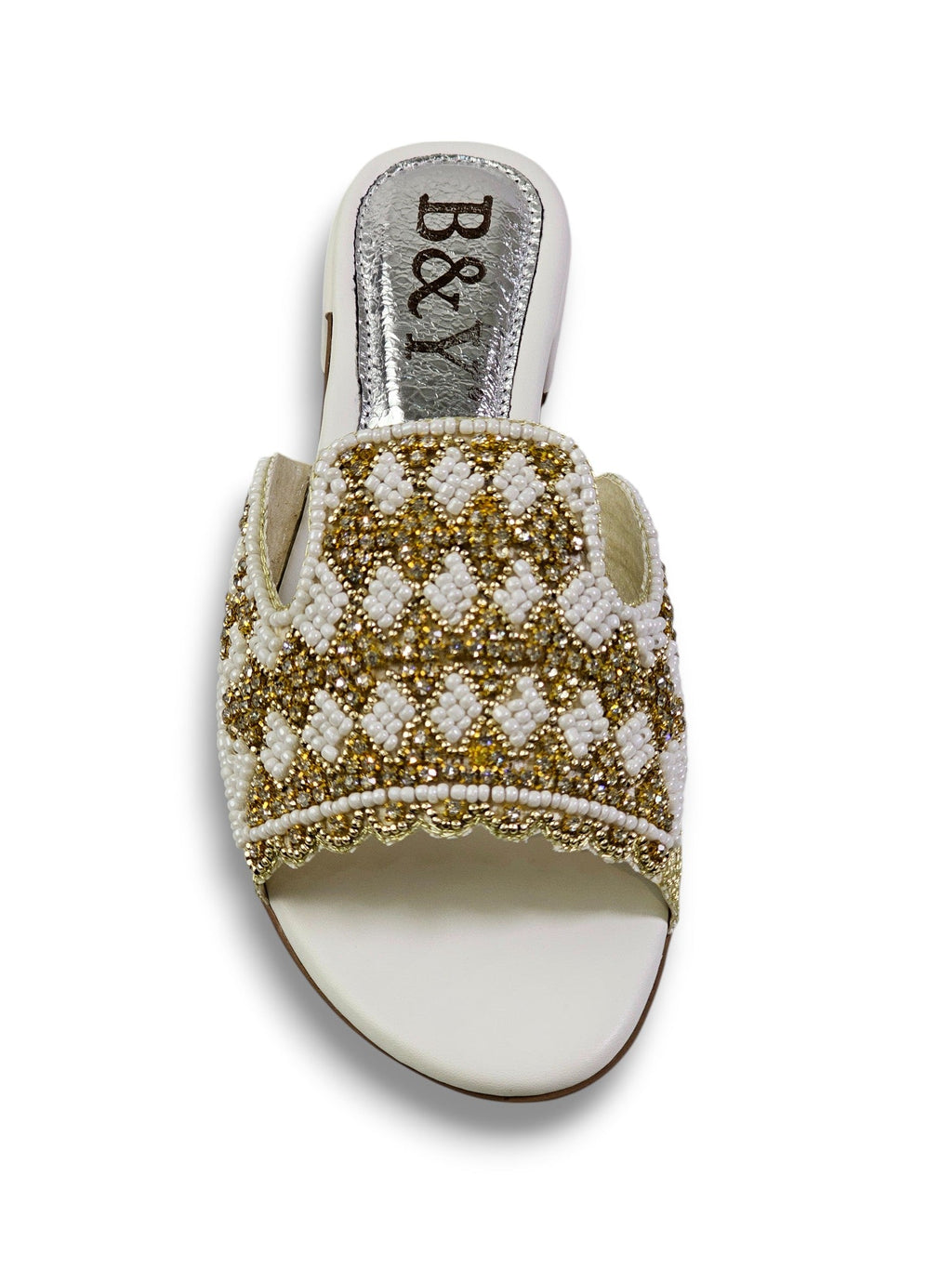 Breeze White Block Heel Slip On Sandal - Bilwani & Yakoob