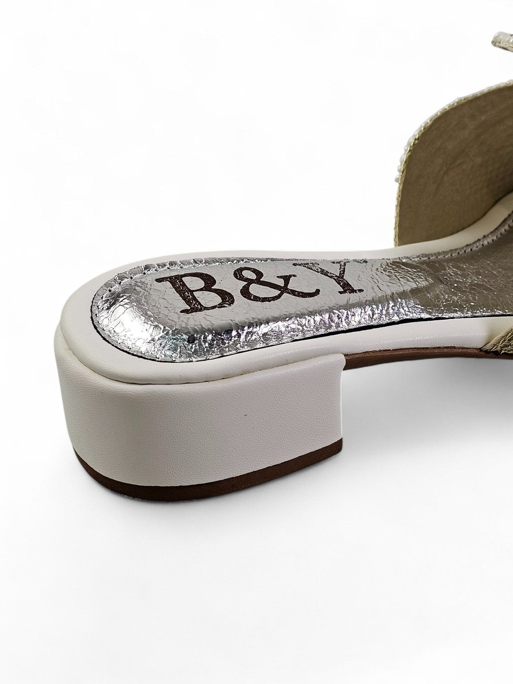 Breeze White Block Heel Slip On Sandal - Bilwani & Yakoob