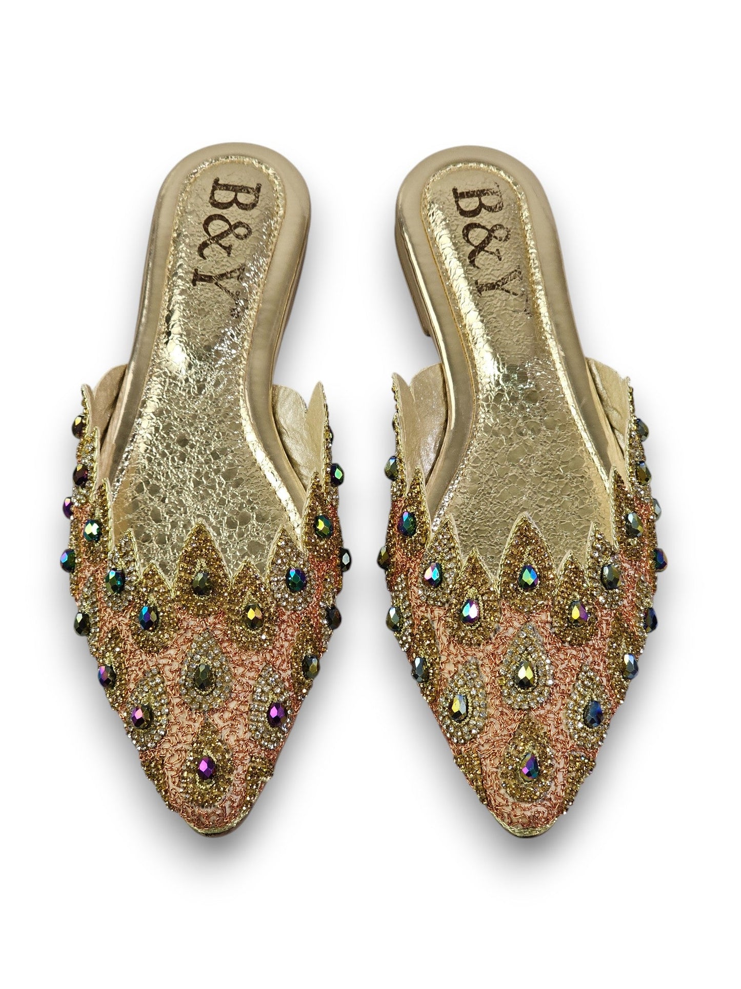 Olviera Golden Flat Mule