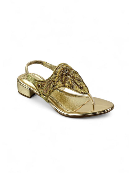 Tingle Golden Block Heels  Sandal