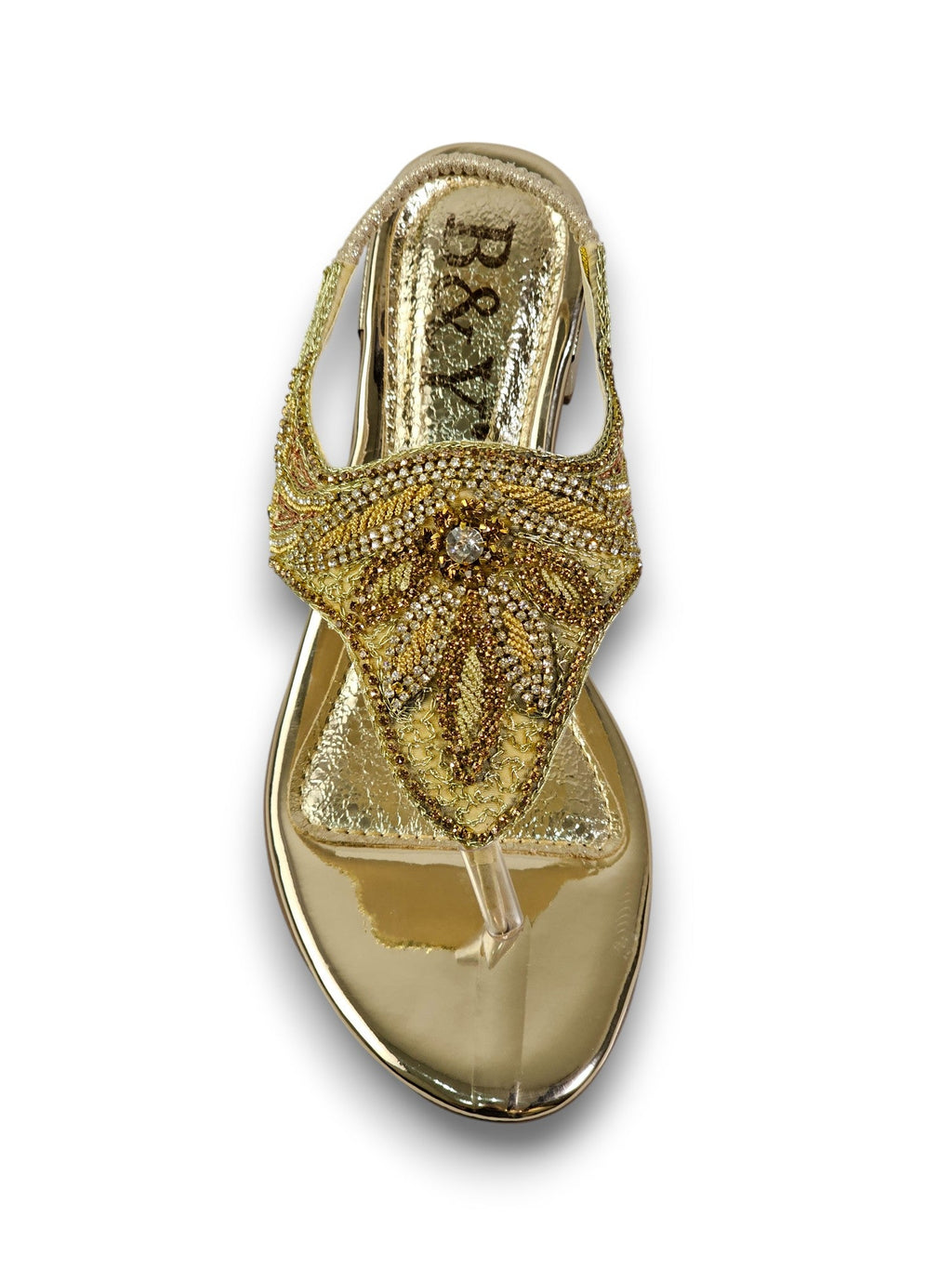 Tingle Golden Block Heels Sandal