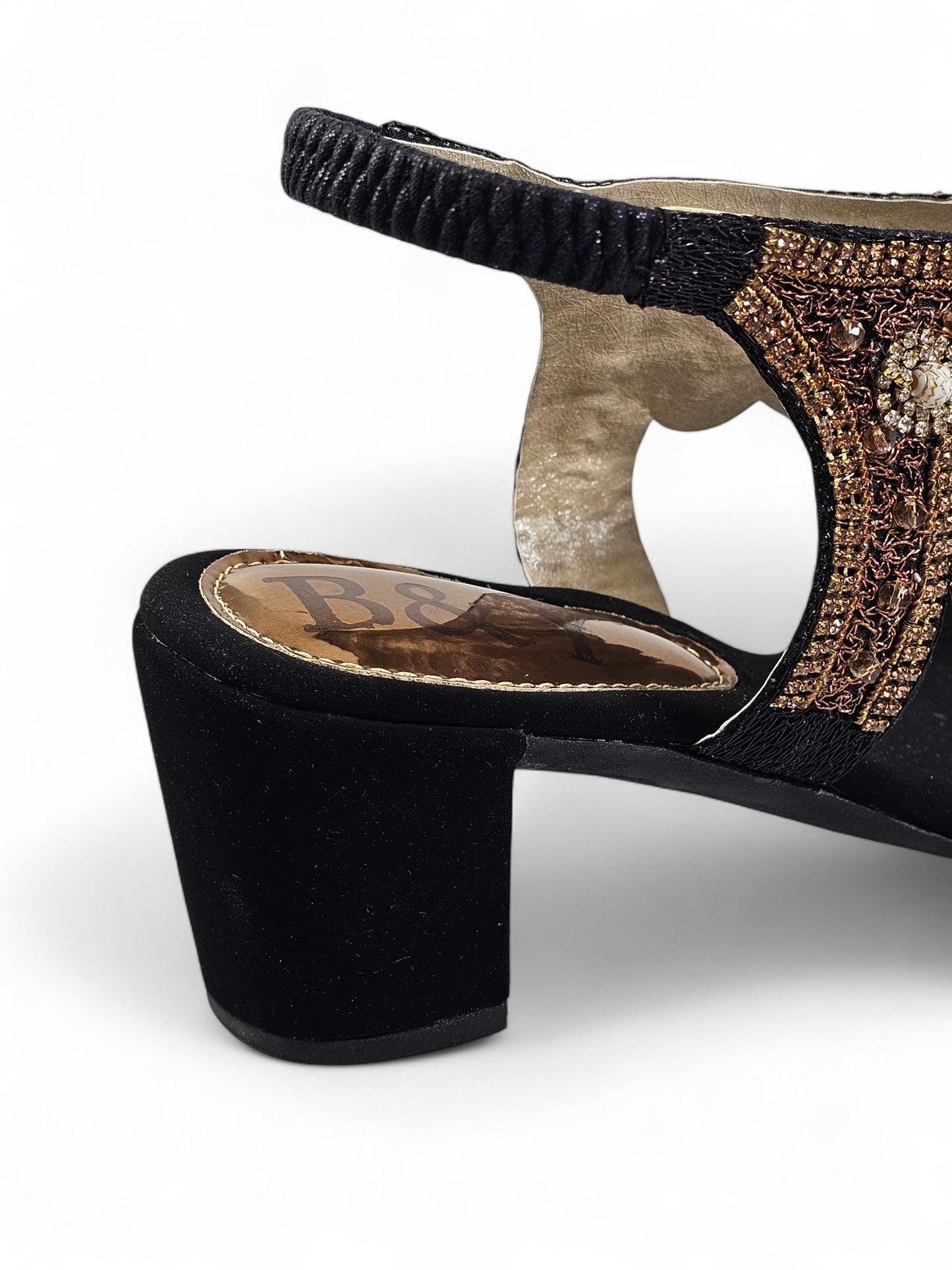 Frost Black  Mid Heel Sandal