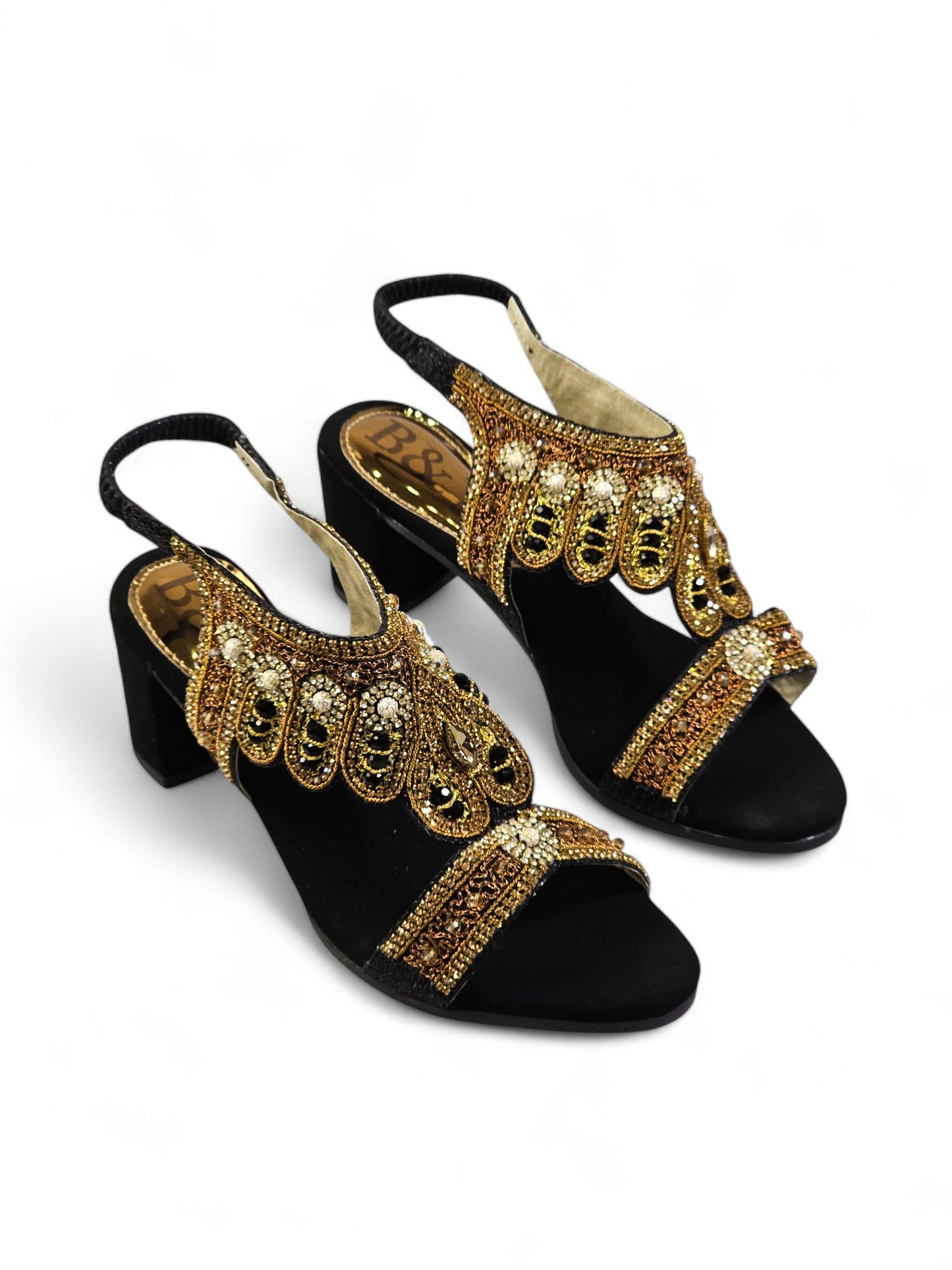 Frost Black  Mid Heel Sandal