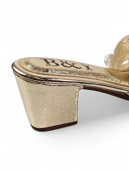 Serava Golden Mid Heel Mule