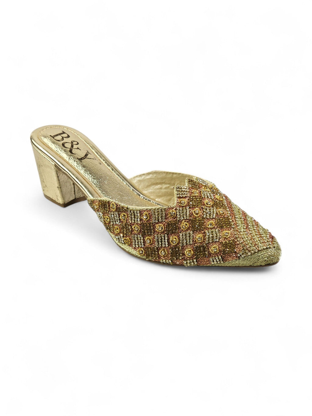 Swing Golden Mid Heel Mule