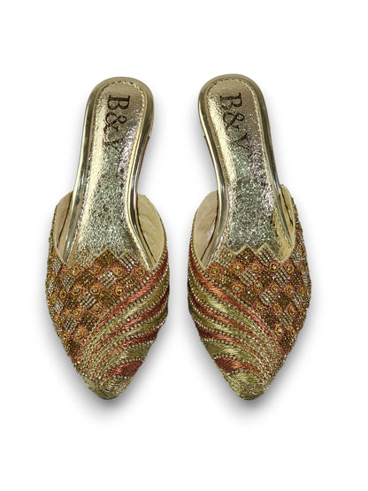 Swing Golden Mid Heel Mule
