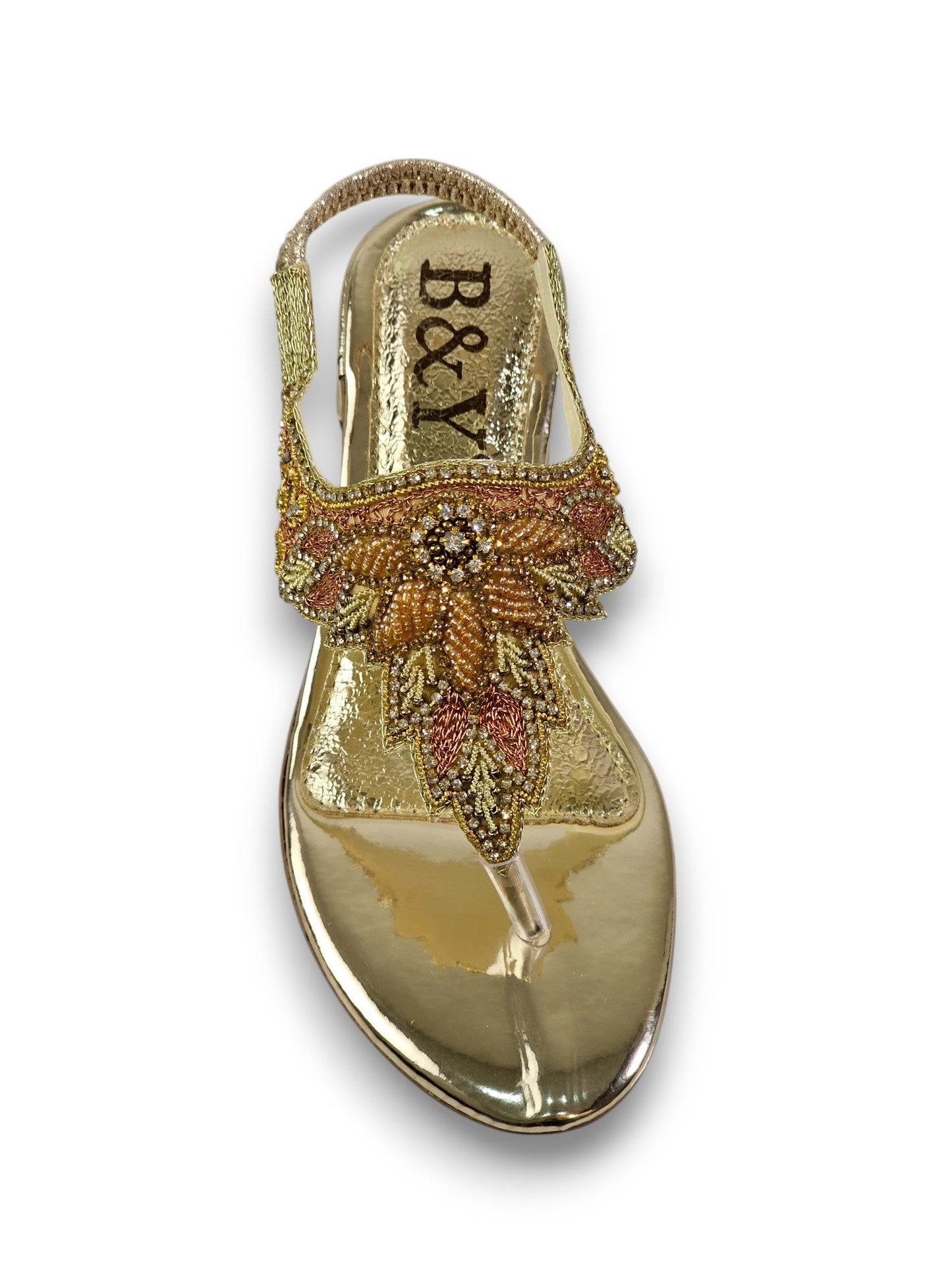 Verse Golden Block Heels Sandal