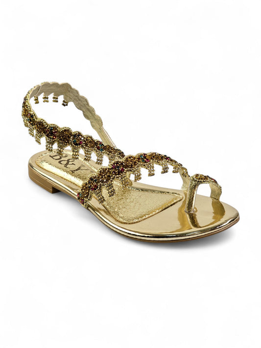 Trace Golden Flat Sandal