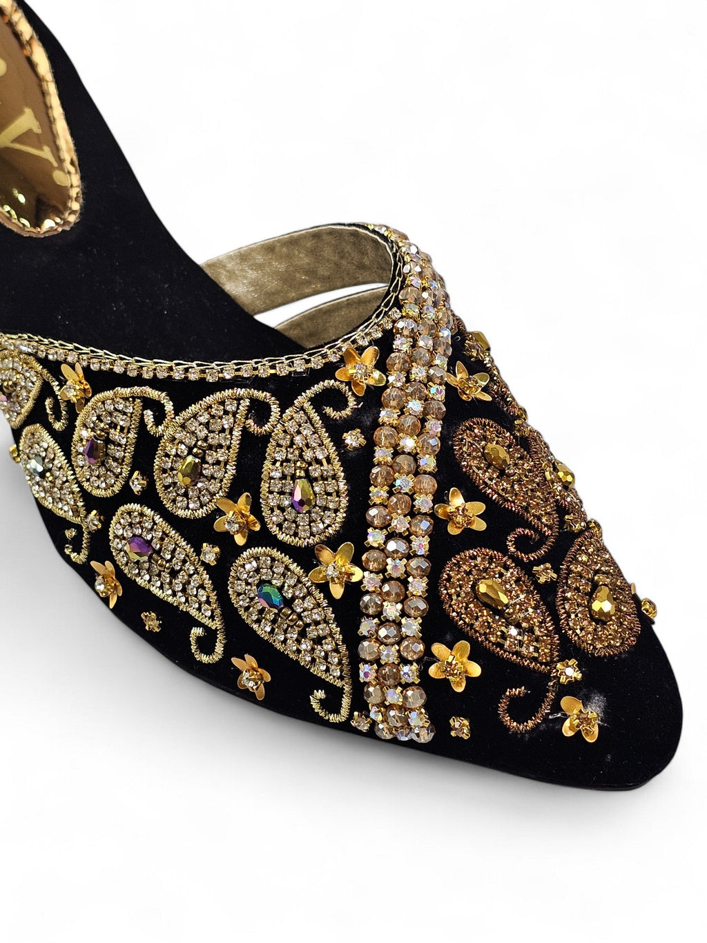 Sprint Black Mid Heel Mule