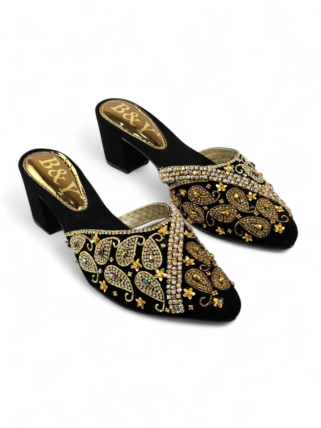 Sprint Black Mid Heel Mule