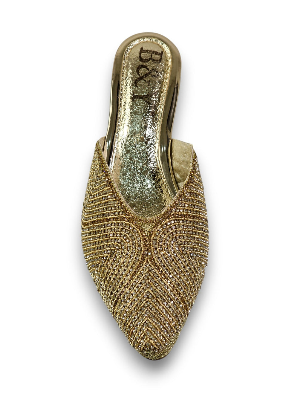 Thalya Golden Mid Heel Mule